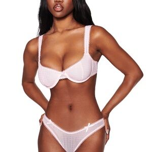 I.AM.GIA Pink Checkered Lingerie Set